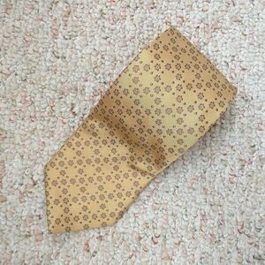 Louis Dell’olio Necktie Tie Gold Floral Silk Designer Luxury Jacquard Italy